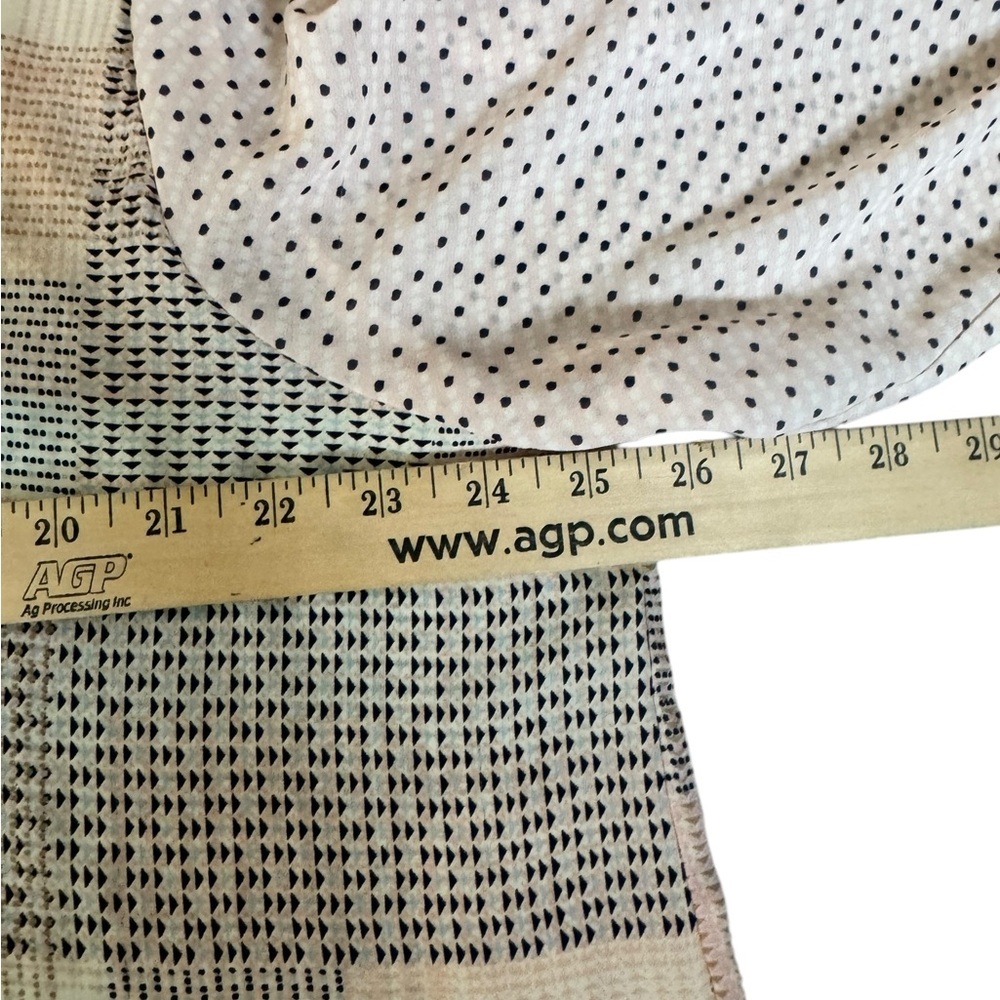 Rose + Olive Patchwork Dot Blouse 2x Button Down … - image 4